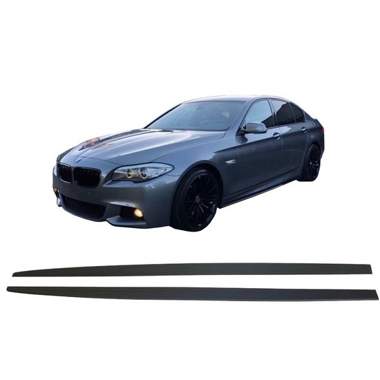 Performance look aanzets mat zwart passend voor BMW 5 serie F10 en F11 met M pakket sideskirts