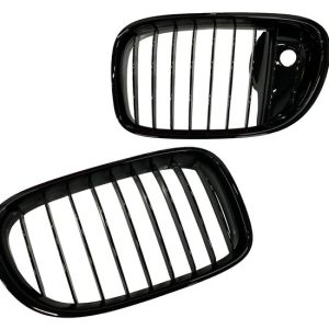 Hoogglans zwarte grillen passend voor BMW 7 serie F01 en F02 met camera