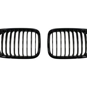 Glanzend zwarte grillen passend voor BMW 3 serie E46 sedan en touring model 1998 - 2001 en compact