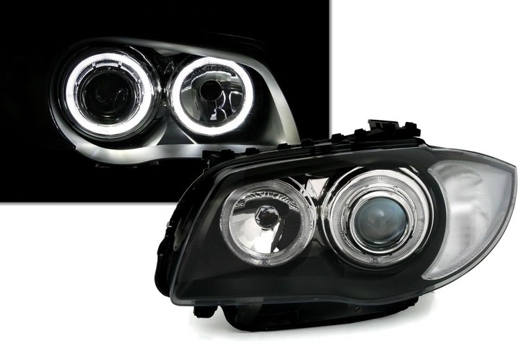 Angel eyes koplampen V2 LED passend voor BMW 1 serie E81 E82 E87 E87 LCI E88
