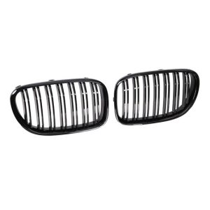 Dubbelspijls hoogglans zwarte grillen passend voor BMW 7 serie F01 en F02