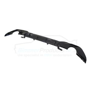 Glanzend zwarte diffuser met carbon inleg passend voor BMW 3 serie G20 en G21 competition model 2019 - 2022