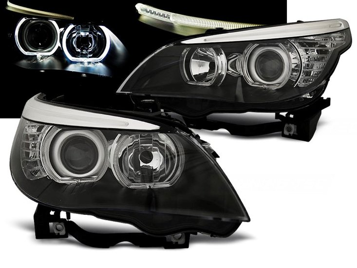 Angel eyes koplampen passend voor BMW 5 serie E60 en E61 model 2003 - 2007