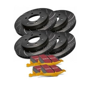 EBC remschijven en yellowstuff remblokken rondom passend voor BMW 3 serie E36