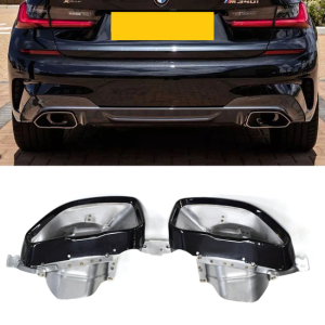 M340i look uitlaat eindstukken glanzend zwart passend voor BMW 3 serie G20 en G21
