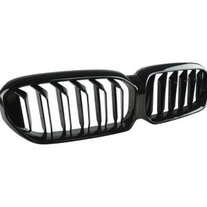 Grill glanzend zwart dubbelspijls passend voor BMW 5 serie G30 LCI en G31 LCI model 2020 - 2023 met camera