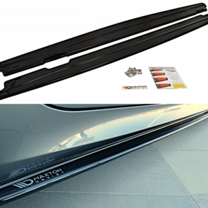 Sideskirts extensions glanzend zwart passend voor BMW 5 serie E60 en E61 met M pakket sideskirts