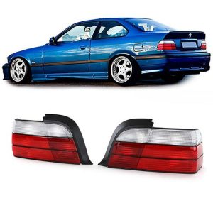 Achterlichten passend voor BMW 3 serie E36 coupe en cabrio rood / wit