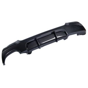 Diffusor carbon look performance look passend voor BMW 3 serie E92 en E93 met M pakket en uitlaat links