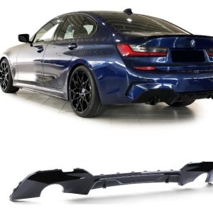 Performance look diffuser glanzend zwart passend voor BMW 3 serie G20 en G21 M pakket