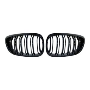 Grillen dubbelspijls glanzend zwart passend voor BMW 3 serie E46 coupe en cabrio facelift model 2003 - 2006