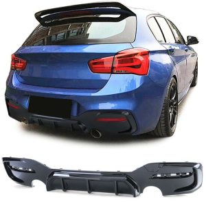 Diffuser M135i en M140i performance look glanzend zwart passend voor BMW 1 serie F20 LCI en F21 LCI