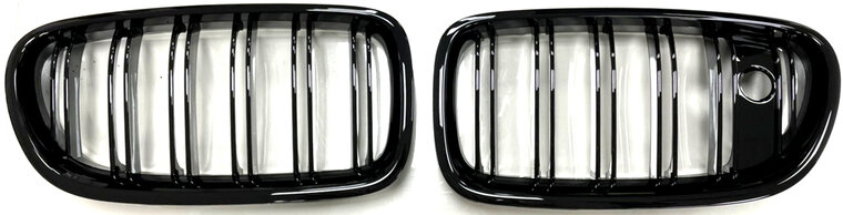 Dubbelspijls grillen hoogglans zwart met night vision BMW 5 serie F10 F11