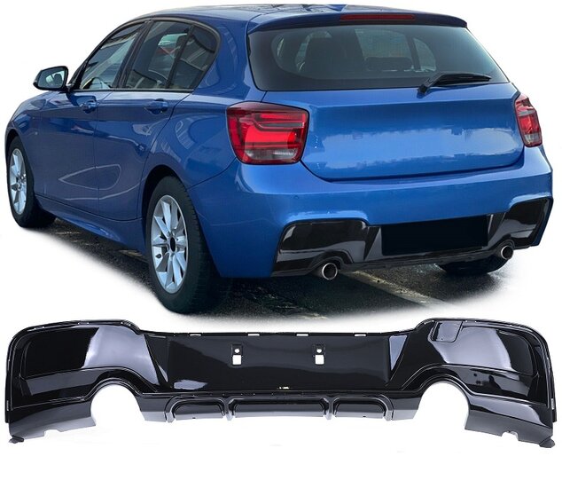 Diffuser performance look glanzend zwart passend voor BMW 1 serie F20 en F21135i look