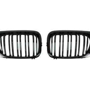 Glanzend zwarte dubbelspijls grillen passend voor BMW 3 serie E46 coupe en cabrio model 1999 - 2003 en M3 E46