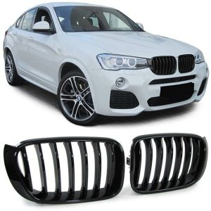 Glanzend zwarte grillen passend voor BMW X3 F25 LCI model 2014-2017 en X4 F26