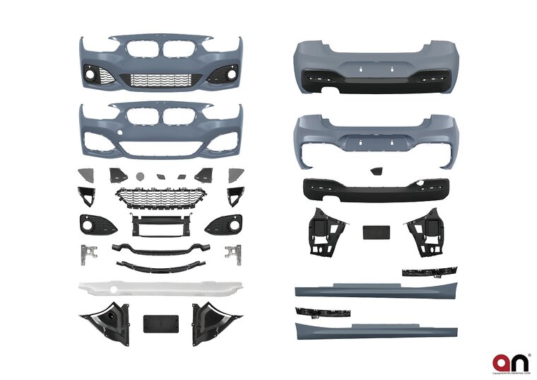 AN Premium sportlook pakket passend voor BMW 1 serie F21 LCI model 2015 - 2019 uitlaat links