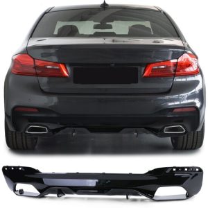 Diffuser performance look glanzend zwart passend voor BMW 5 serie G30 en G31 model 2017 - 2020