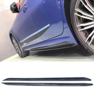 Glanzend zwarte sideskirts aanzets passend voor BMW 3 serie G20 en G21 met M pakket