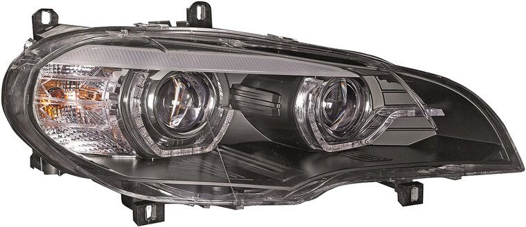 Angel eyes koplampen passend voor BMW X5 E70 model 2007 - 2010 met bochtverlichting