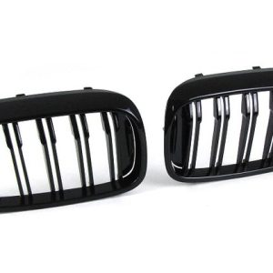 Dubbelspijls grillen glanzend zwart passend voor BMW 5 serie G30 en G31 model 2017 - 2020