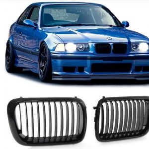 Glanzend zwarte grillen passend voor BMW 3 serie E36 model 1996 - 2000