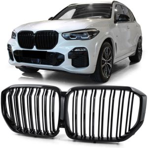 Dubbelspijls glanzend zwarte grill passend voor BMW X5 G05 model 2019 - 2023