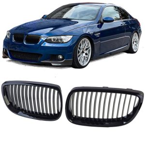 Glanzend zwarte grillen passend voor BMW 3 serie E92 en E93 model 2006 - 2010