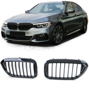 Glanzend zwarte grill passend voor BMW 5 serie G30 en G31 model 2017 - 2020