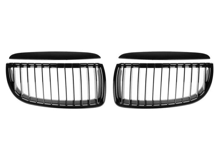 Glanzend zwarte grillen passend voor BMW 3 serie E90 en E91 model 2005 - 2008