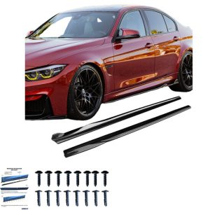 Glanzend zwarte sideskirts aanzets passend voor BMW M3 F80, M4 F82 en M4 F83