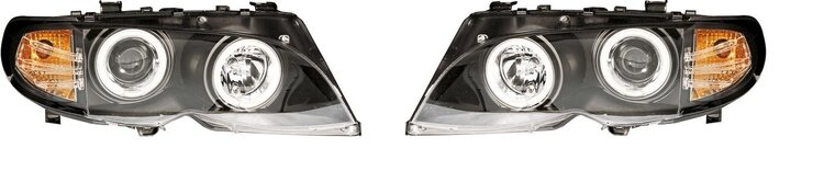 CCFL angel eyes koplampen passend voor BMW 3 serie E46 sedan en touring facelift model 2001 - 2005