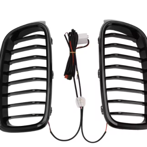 Glanzend zwarte grillen met LED verlichting passend voor BMW 3 serie F30 en F31 model 2012 - 2019