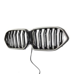 Grillen glanzend zwart met LED verlichting dubbelspijls passend voor BMW X6 G06 model 2019 - 2023