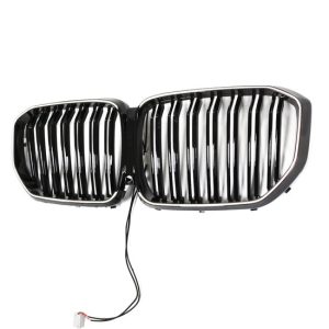 Glanzend zwarte grillen dubbelspijls met LED verlichting passend voor BMW X5 G05 model 2019 - 2023