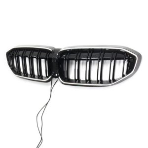 Grillen glanzend zwart dubbelspijls met LED verlichting passend voor BMW 3 serie G20 en G21 model 2019 - 2022