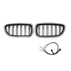 Grillen glanzend zwart met LED verlichting passend voor BMW 5 serie F10 en F11 model 2010 - 2017