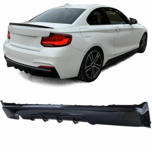 Performance look diffuser glanzend zwart passend voor BMW 2 serie F22 en F23 met uitlaat enkel links