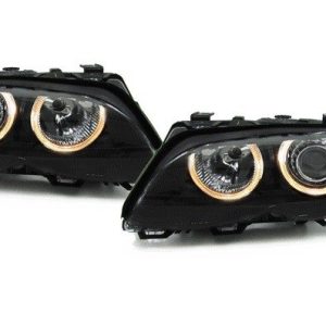 Angel Eyes koplampen passend voor BMW 3 serie E46 sedan en touring facelift model 2001 - 2005