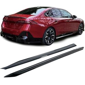 Glanzend zwarte sideskirts aanzets passend voor BMW 5 serie G60 en G61 met M pakket sideskirts