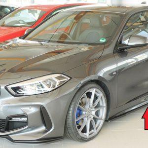 Rieger glanzend zwarte sideskirt aanzets passend voor BMW 1 serie F40 met M pakket sideskirts