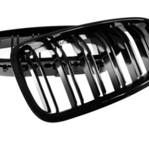 Dubbelspijls grillen hoogglans zwart passend voor BMW 5 serie F10 en F11