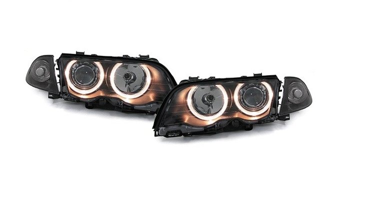 Angel Eyes koplampen passend voor BMW 3 serie E46 sedan en touring model 1998 - 2001