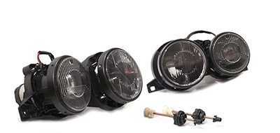 Donkere koplampen met kruis passend voor BMW 3 serie E30 type 2