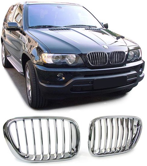 Chromen grillen passend voor BMW X5 E53 model 1999 - 2003