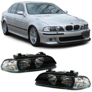 Koplamp set halogeen met witte knipperlichten passend voor BMW 5 serie E39 model 1995 - 2000