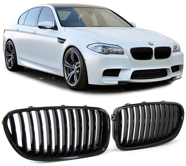 Hoogglans zwarte grillen passend voor BMW 5 serie F10 en F11