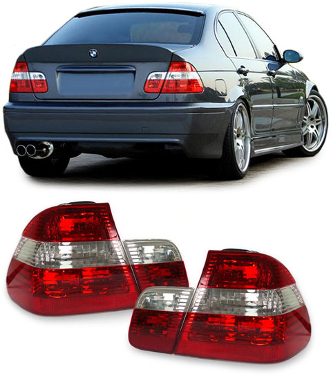 Achterlichten passend voor BMW 3 serie E46 sedan rood / wit facelift look model 1998 - 2001