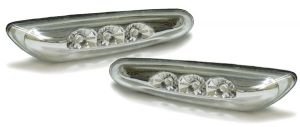 Witte LED zijknipperlichten passend voor BMW 3 serie E46 sedan en touring model 2001 - 2005