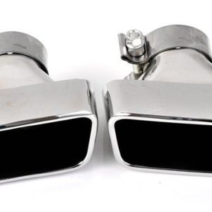 Uitlaat sierstukken zilver 550i en 650i look passend voor BMW 5 serie F10 en F11 en 6 serie, F06 F12 en F13